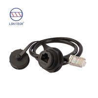 Adaptateur réseau pour châssis de contrôle industriel Lshitech EP, connecteur femelle RJ45, prise aviation, étanche, connecteur de câble électrique, montage sur panneau