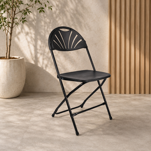 Chaise pliante moderne noire légère et imperméable pour événements intérieurs/extérieurs, repas, école et jardin - Product Image 1