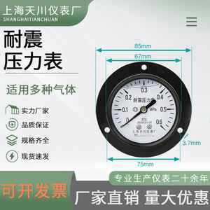 เกจวัดแรงดันแกนเทียนชวน รุ่น YN-60ZT ตัวเรือนสีดำ วัสดุเหล็กกล้าคาร์บอน แบบเชื่อมต่อแบบเรเดียล - Product Image 5