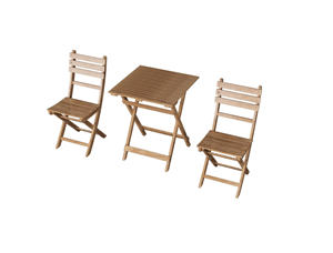 [BeNK] Foldable 3- piece Wood Bistro Set for Beach Side, Porch, Garden, Backyard, Lawn Furniture with acacia wood - Product Image 5