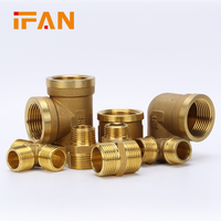 IFAN 1/2''-2'' CW617 Raccord en laiton à filetage femelle et mâle, réducteur égal, coude, coupleur, connecteur, union, raccord en T, bouchon, adaptateur, raccord à embout, raccord en laiton