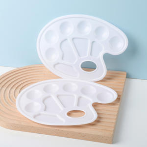 <span class=keywords><strong>Palette</strong></span> de peinture en plastique PP de couleur de forme de poisson à six yeux blanc personnalisé pour la peinture à l'huile d'aquarelle - Product Image 2