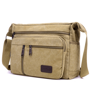 PuAni Men's Shoulder Bag Canvas Large Capacity Chest Bag For Travel Commuting - Product Image 1