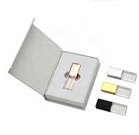 Memoria USB de Cristal Personalizada al por Mayor, USB 2.0 3.0 2GB 4GB 8GB 16GB, con Logotipo Personalizado y Caja de Regalo