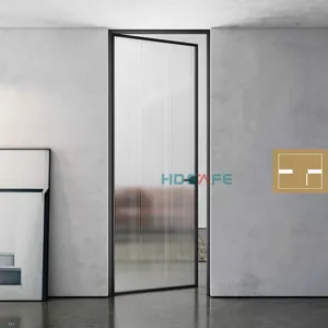 Modernes Design Aluminium rahmen Glass chaukel Flügeltür 8 mm Glas innen gerahmt Klapp schaukel Glastüren für Hotel Projekt Fall