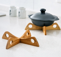 Sous-plat en bambou, dessous de verre, dessous de plat amovible, support pour plat chaud, tapis de table, dessous de plat pour table à manger, accessoires de cuisine
