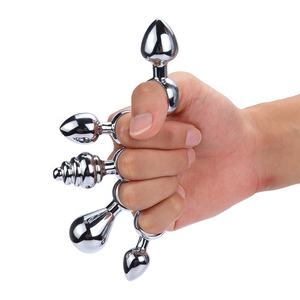 Металлическая Анальная пробка на палец, 3 шт. в комплекте, анальные игрушки для новичков, точки G, анальные игрушки для мастурбации, парные игрушки для взрослых, оптовая продажа - Product Image 1
