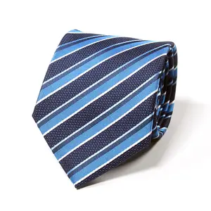 Cravate de cou en nylon et coton jacquard personnalisé, style décontracté à rayures en soie de haute qualité