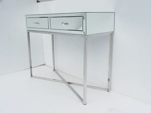 Table console de couloir avec miroir, base en acier inoxydable <span class=keywords><strong>Xavier</strong></span>, 2 tiroirs - Product Image 5