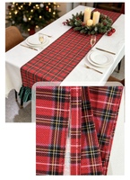 Chemin de table de Noël décoratif à carreaux rouges et bordure verte, imprimé pour la maison, les fêtes, les festivals, les restaurants, la table à manger, nappe longue