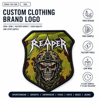 Patch tactique brodé écologique 2 " x 1.6 " avec logo personnalisé à transfert floral, à fixation auto-agrippante, pour uniformes d'extérieur