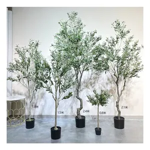 Amazon-Leverancier 90/120/150/180/210Cm Bonsaiboom Kunstmatig Plastic Olijfboomplanten Voor Binnendecor