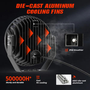 Đèn <span class=keywords><strong>LED</strong></span> tròn công suất cao 1500M 300W 16000LM, kích thước 9 inch, đèn pha chiếu xa 4x4, đèn chiếu sáng ngoài đường dành cho xe địa hình SUV - Product Image 4