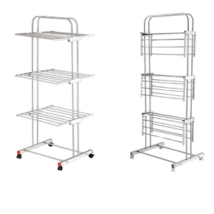 ชั้นวางสแตนเลสแบบพับได้สามชั้นชั้นชั้นสำหรับซักผ้าในห้องน้ำ - Product Image 2