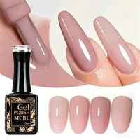 Proveedor de Uñas, Esmalte de Uñas en Gel UV de 15 ml, Arte de Uñas con Cobertura Francesa, Gel de Color Semitransparente Tipo Jelly