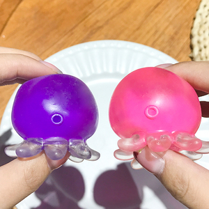 Custom Maltose Logo Promotional Transparent Octopus <b>Squishy</b> Stress Ball TPR Autism Fidget Toy - Product Image 3