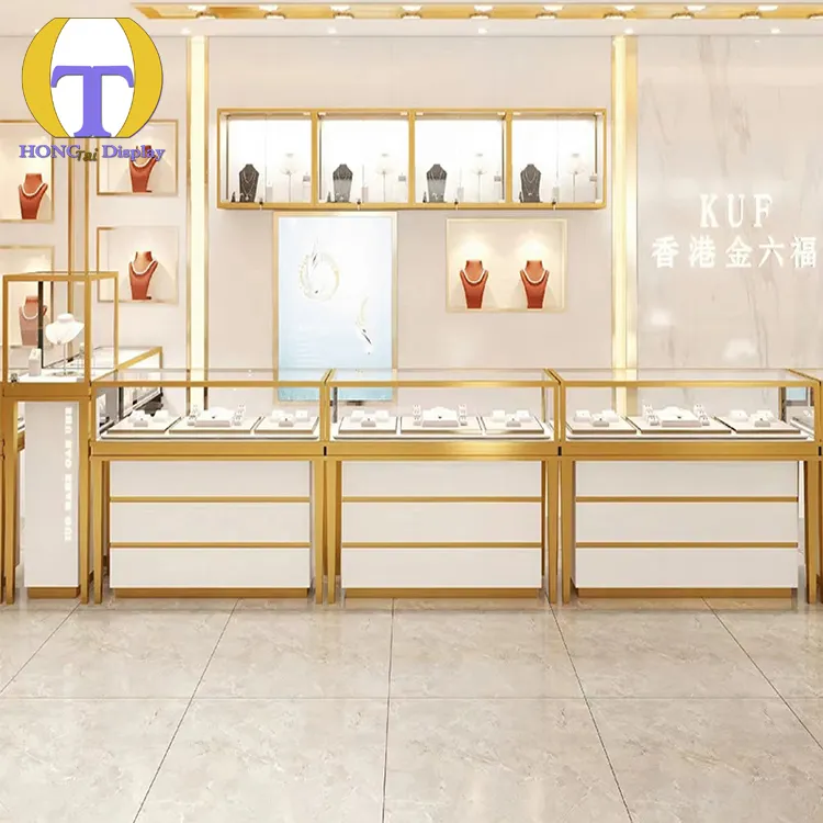 Métal brillant populaire livraison rapide assembler entièrement Vision complète Design d'intérieur centre commercial Shopping Jewel Show Case avec porte coulissante