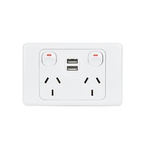 Australischer Standard USB-Wandsteckdose mit 6 Anschlüssen, Schalter, AU-Steckeradapter, Kunststoff, Handy-Ladestation, 10A, Neuseeland