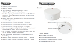 Tuya Smart Life Détecteur de chute humaine Radar Capteur de mouvement Installation au plafond WIFI Détecteur de <span class=keywords><strong>corps</strong></span> <span class=keywords><strong>humain</strong></span> - Product Image 6