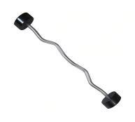 Barre EZ fixe recouverte de caoutchouc pour la musculation des biceps et des triceps en salle de sport, de 10 kg à 55 kg, usage commercial