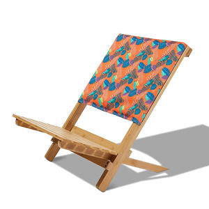 Sillas de <span class=keywords><strong>Playa</strong></span> Modernas para Exteriores, Plegables y Portátiles, de Lona Oxford con Marco de Madera, para Viajes en Auto, Pequeños Taburetes con Respaldo para Camping en la Arena - Product Image 6