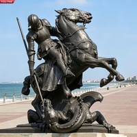Estatua YOUFINE de San Miguel Arcángel en Bronce, Tamaño Real, Escultura para Decoración de Iglesias y Cementerios