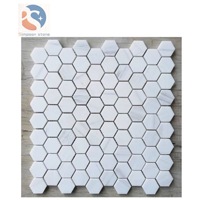 Prix d'usine irrégulière Italie Bianco Carrara blanc marbre naturel hexagone pierre cuisine dosseret mosaïque carrelage