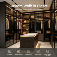 Armoire de dressing moderne et durable sur mesure avec unité îlot multi-tiroirs pour projets de décoration intérieure de villas