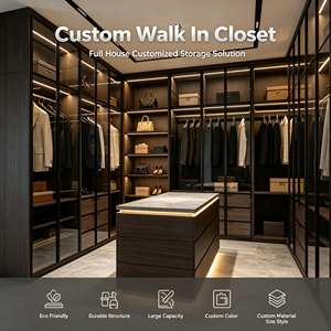 Cabina <span class=keywords><strong>Armadio</strong></span> Moderna Premium Personalizzata e Durevole con Cassettiera e Isola Multifunzione <span class=keywords><strong>per</strong></span> Progetti di Arredamento Interno Villa - Product Image 1