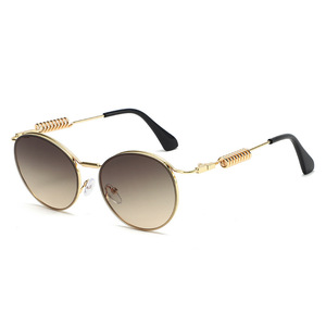 Lunettes de soleil rondes à monture complète UV400, style punk, unisexe, protection solaire, mode adulte - Product Image 4