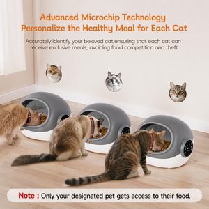 Distributeur automatique de nourriture pour chats Vansity avec appel vocal RFID, garantissant que les animaux de compagnie reçoivent une alimentation exclusive, distributeur de nourriture pour animaux avec porte à capteur - Product Image 2