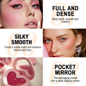 Nhà Máy Bán Hàng Trực Tiếp Hình Trái Tim Bao Bì Lip Cheek Sử Dụng Blush Kết Thúc Tự Nhiên Đường Viền Khuôn Mặt Trang Điểm Blusher - Product Image 5