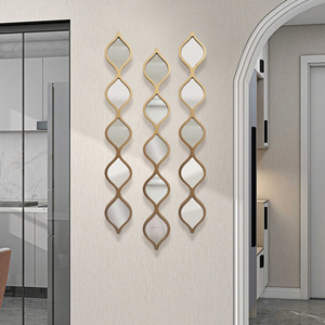 Specchio da Parete in Metallo in Stile Art Déco, Decorazione Artistica in Ferro dalla Semplicità Moderna, Arredo a Tema Natura per <span class=keywords><strong>Casa</strong></span>, Soggiorno e Camera da Letto - Product Image 3