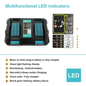 2-Port 6A Output Current Replacement for Mak Tas 14.4v <strong>18v</strong> <strong>Battery</strong> <strong>Charger</strong> for Cordless Drill Power Tool DC18RD Bl1830 Bl1430 - Product Image 3