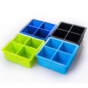 Moule à glaçons en silicone écologique à 4 cavités, échantillon gratuit, pour <span class=keywords><strong>whisky</strong></span>, cocktails, jus et boissons, facile à démouler - Product Image 2