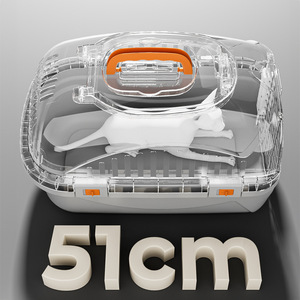 Cage de transport portable classique et robuste anti-stress <span class=keywords><strong>pour</strong></span> chat et <span class=keywords><strong>chien</strong></span> avec bouton-pression, boîte PP homologuée <span class=keywords><strong>pour</strong></span> le transport aérien et les voyages en voiture - Product Image 4