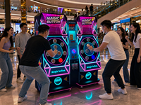 Machine de jeu d'arcade à réaction avec boutons magiques pour deux joueurs et éclairage LED pour salle de jeux scolaire
