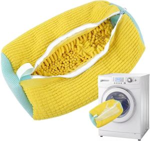 Custom Size Logo Zipper Three-Layer Storage Bags Laundry Shoe Bag Washing Machine Shoes <b>Protector</b> Fluffy Fibers Polyester - Product Image 3