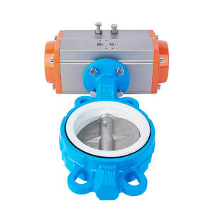 Válvula de Mariposa AGT Fabricada en Fábrica D671F-16Q DN50 65 80 125 Neumática de PTFE Tipo Wafer para Aceite, Agua y Gas con Estructura de Bola - Product Image 3