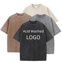 Camiseta de Hombre con Logotipo Personalizado, 100% Algodón, Lavado Ácido, 230 g/m², Estilo Vintage, Oversize, Estampada