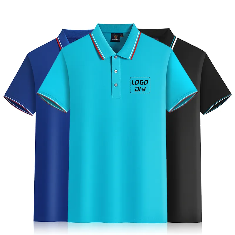 Áo Thun Polo Nam Nhà Máy Trung Quốc Thêu Logo Thiết Kế Theo Yêu Cầu Áo Thun Polo Golf Cotton Cho Nam