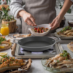 Moderne Antihaft-Kochgeschirr-Aluminium-<span class=keywords><strong>Paella</strong></span>-Pfanne für die Haus manns kost mit Meeres früchten - Product Image 2