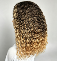 Perruques frontales en dentelle HD 13x6, blondes, balayage, bouclées et ondulées, de luxe, sans colle, transparentes, en cheveux vierges bruts, avec mèches, vente en gros
