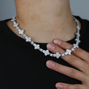 Dropshipping di lussuosi gioielli incrociati scintillanti collana di diamanti CZ da uomo 10mm con diamanti ghiacciati a forma di croce catena da Tennis - Product Image 4