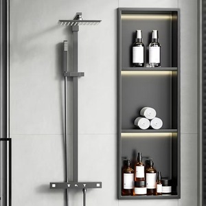 Built In Bathroom Niche Shelf Custom Metal Wall Cabinet Recessed Storage Rack Rectangle Durable 8 11 9in Depth - Product Image 1