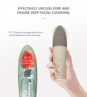52 ℃   Brosse sonique pour le visage à chaleur constante, exfoliant en silicone, 7 niveaux de vitesse, éliminateur de points noirs pour un nettoyage en profondeur des pores