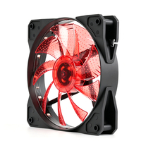 Ventilateur de boîtier d'ordinateur OEM ODM 120x120x25mm, pale rouge, cadre noir, ventilateur axial PWM DC