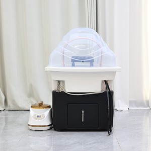 Lavabo de peluquería con sistema de circulación de agua que se puede conectar a una camilla de belleza - Product Image 4