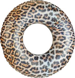 Bouée de piscine gonflable en PVC à imprimé léopard pour adultes - Product Image 1