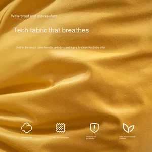 Poltrona a <span class=keywords><strong>Sacco</strong></span> Singola di Lusso DISHI, Design Moderno Pieghevole in <span class=keywords><strong>Ecopelle</strong></span> Scamosciata PU, <span class=keywords><strong>Pouf</strong></span> Divano per Camera da Letto e Soggiorno - Product Image 3